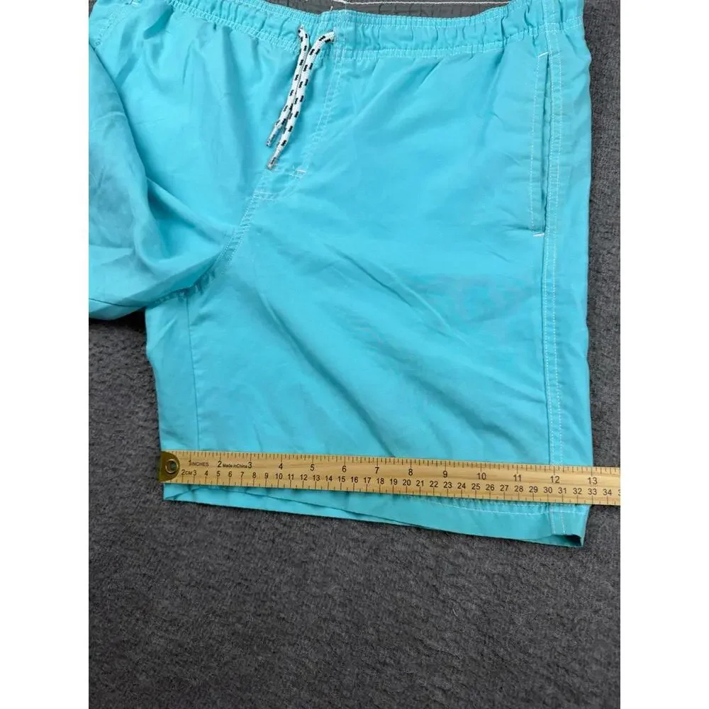 Men's Aqua Blue Swim Trunks with Mesh‎ Lining Size Medium